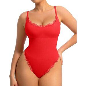Luxury Lace-Trimmed Bodysuit with Thong Design – Comfort & Shaping Support